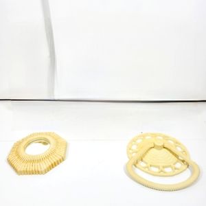 Vintage Home Interiors Faux Wicker Towel Rack and Mirror